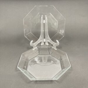 Arcoroc France Octime Clear Octagonal Bowls Glass 7 3/4" across Lot of 2